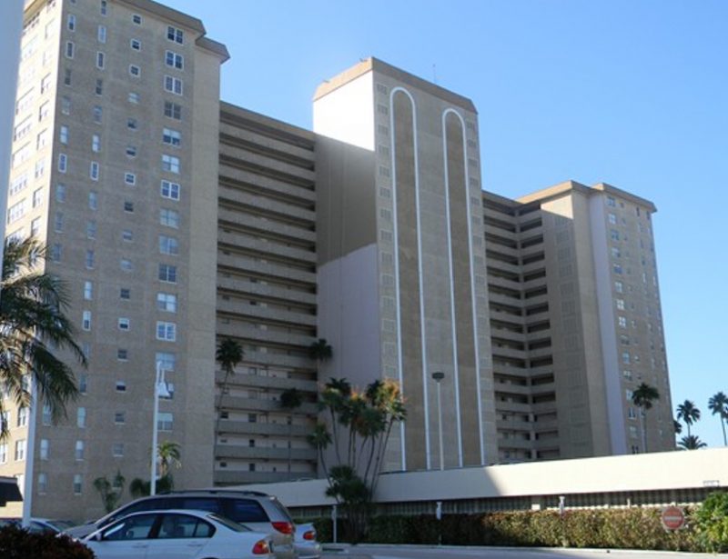 High rise exterior painting in progress