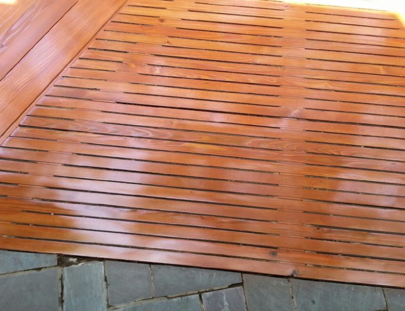 Completed wood staining and repair